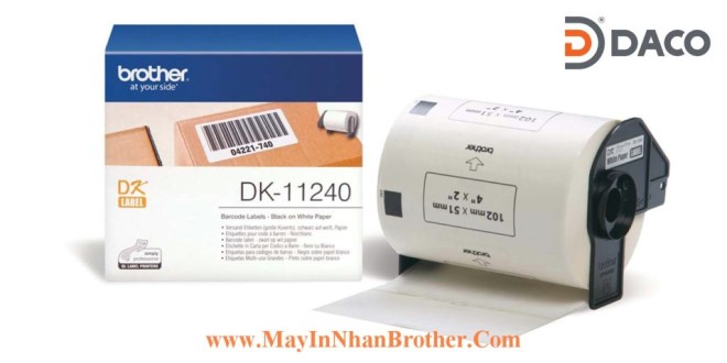 DK-11240 Nhãn giấy Brother DK11240, 102x51mm, 600 miếng, Chữ Đen Nền Trắng